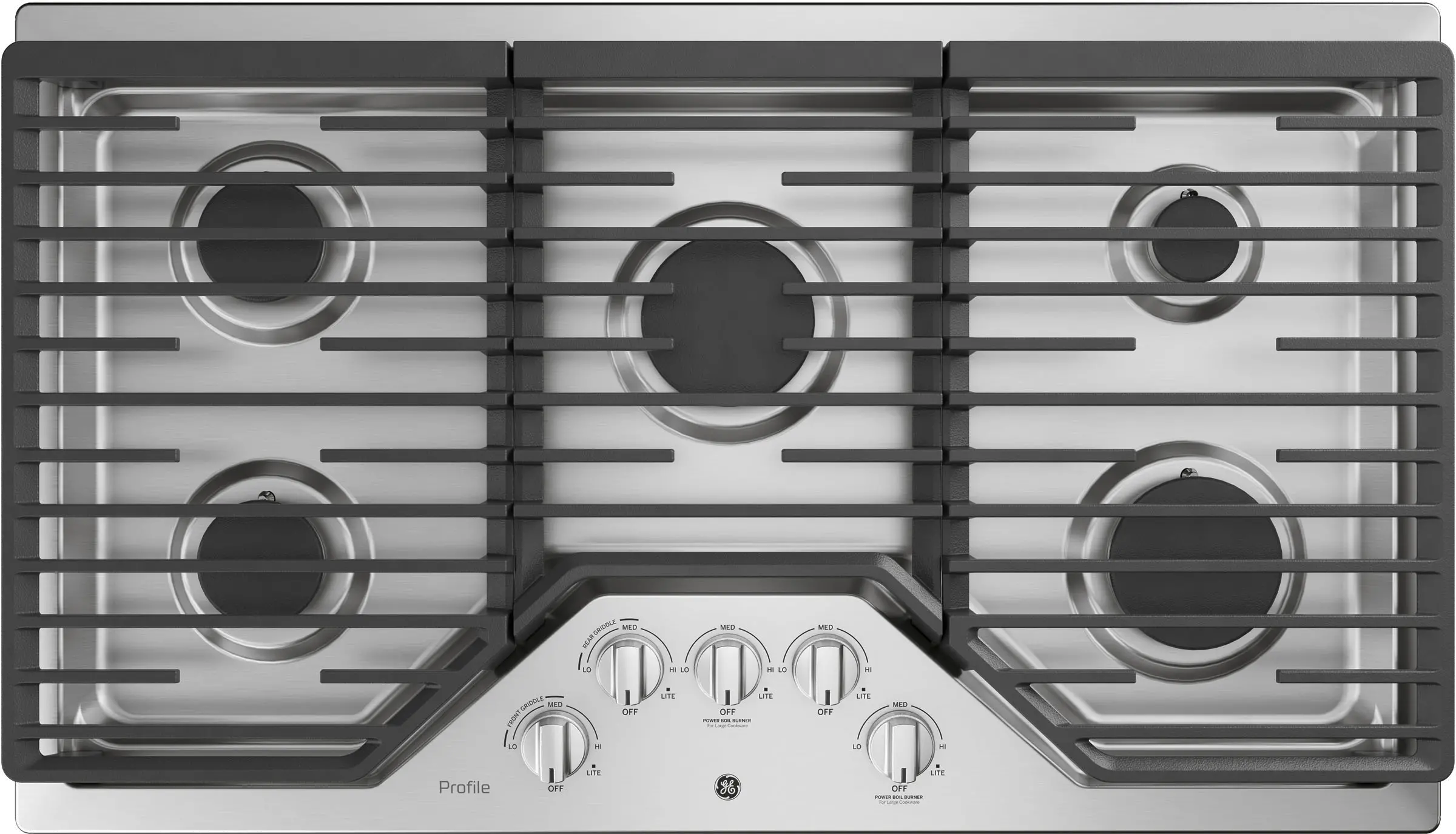 PGP7036SLSS GE Profile 36 Inch Gas Cooktop with MAX Burner System - Stainless Steel-1