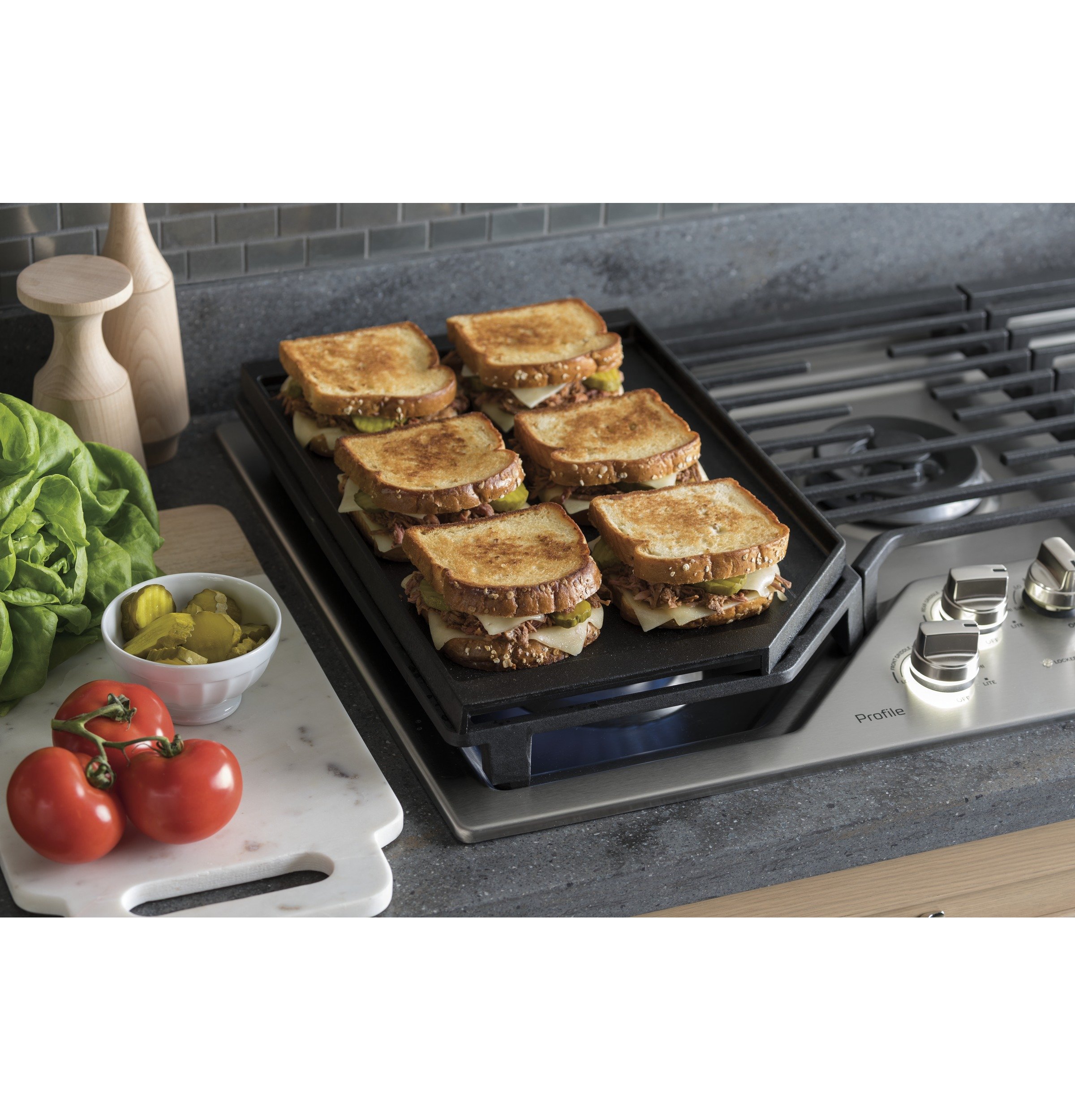 PGP7036SLSS GE Profile 36 Inch Gas Cooktop with MAX Burner System - Stainless Steel-6
