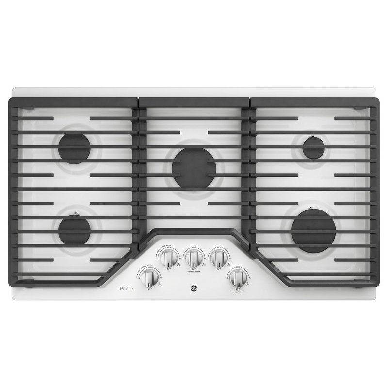 Ge Profile 36 Inch Gas Cooktop With Max Burner System White Rc Ge Profile 36 Inch Gas Cooktop With Max
