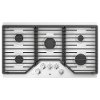 PGP7036DLWW GE Profile Series 36 Inch Gas Cooktop - White-1
