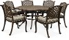 7 Piece Brown Outdoor Patio Dining Set - Castle Rock