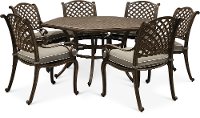 7 Piece Brown Outdoor Patio Dining Set - Castle Rock