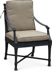Blue Gray and Tan Outdoor Patio Arm Chair - Antioch