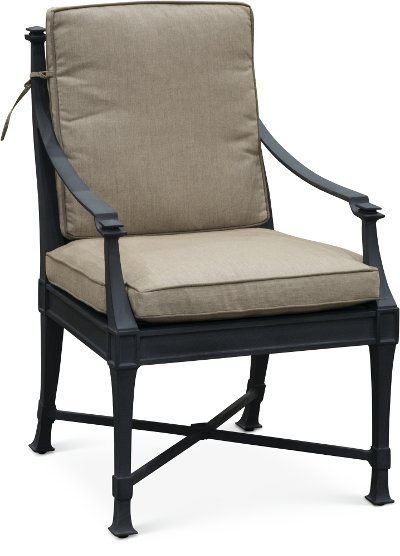 Blue Gray and Tan Outdoor Patio Arm Chair - Antioch