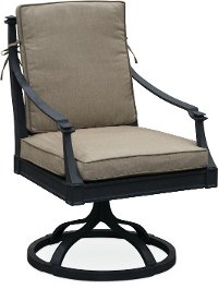 Black and Tan Outdoor Patio Swivel Chair - Antioch