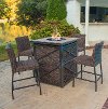 5 Piece Fire Pit Bar Height Patio Set - Franklin