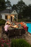 11 Piece Outdoor Patio Fire Pit Dining Set - Franklin-6