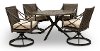 Brown 5 Piece Round Table Patio Dining Set - Davenport