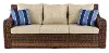 Tortola Wicker and Linen Outdoor Patio Sofa