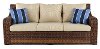 Wicker and Linen Outdoor Patio Sofa - Tortola
