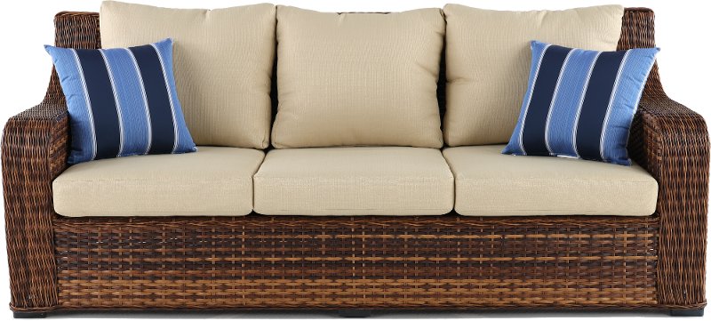 Wicker And Linen Outdoor Patio Sofa Tortola Rc Willey