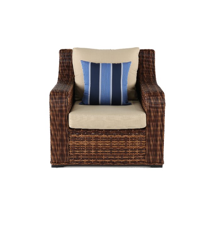 Tortola Wicker and Linen Outdoor Patio Chair