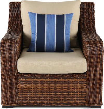 Wicker and Linen Outdoor Patio Chair - Tortola