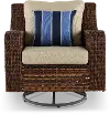 Tortola Swivel Linen Outdoor Patio Wicker Chair