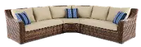 Tortola Wicker and Linen Outdoor Patio Sectional Sofa