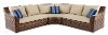 Wicker and Linen Outdoor Patio Sectional Sofa - Tortola