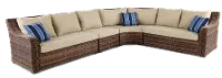Tortola 4 Piece Outdoor Patio Sectional Sofa