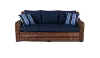 Tortola Wicker and Navy Outdoor Patio Sofa