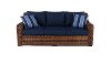 Wicker and Navy Outdoor Patio Sofa - Tortola