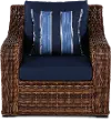 Tortola Wicker and Navy Outdoor Patio Chair