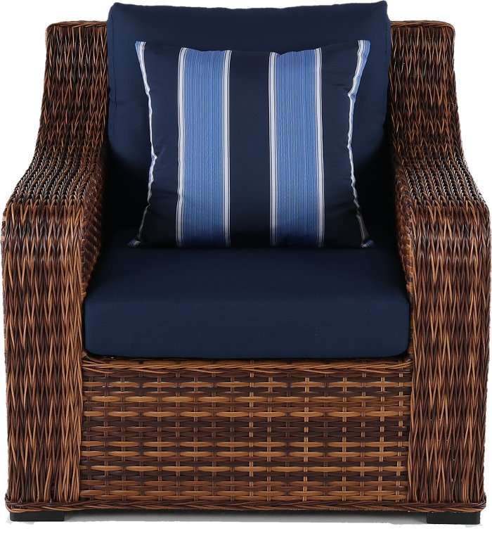 Tortola Wicker and Navy Outdoor Patio Chair