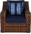 Wicker and Navy Outdoor Patio Chair - Tortola