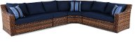 4PC/TORTOLA/NAVY/SEC 4 Piece Outdoor Patio Sectional Sofa - Tortola