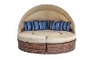 PARANA/LINEN/SUNBED Wicker and Linen Outdoor Patio Sunbed - Tortola