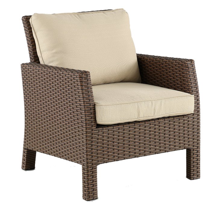 Arcadia Wicker Patio Chair with Linen Cushion