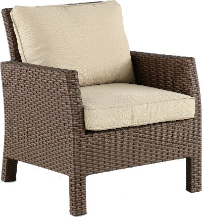 Wicker Patio Chair with Linen Cushion - Arcadia