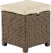 Arcadia Wicker and Linen Patio Ottoman