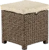Arcadia Wicker and Linen Patio Ottoman
