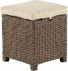 Wicker and Linen Patio Ottoman - Arcadia