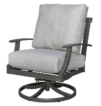 16C103A-SV/LINMIX/SW Gray Outdoor Swivel Patio Chair - Cancun