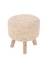 WES01 Clearance Hand Woven Wool Stool on 3 Wooden Legs