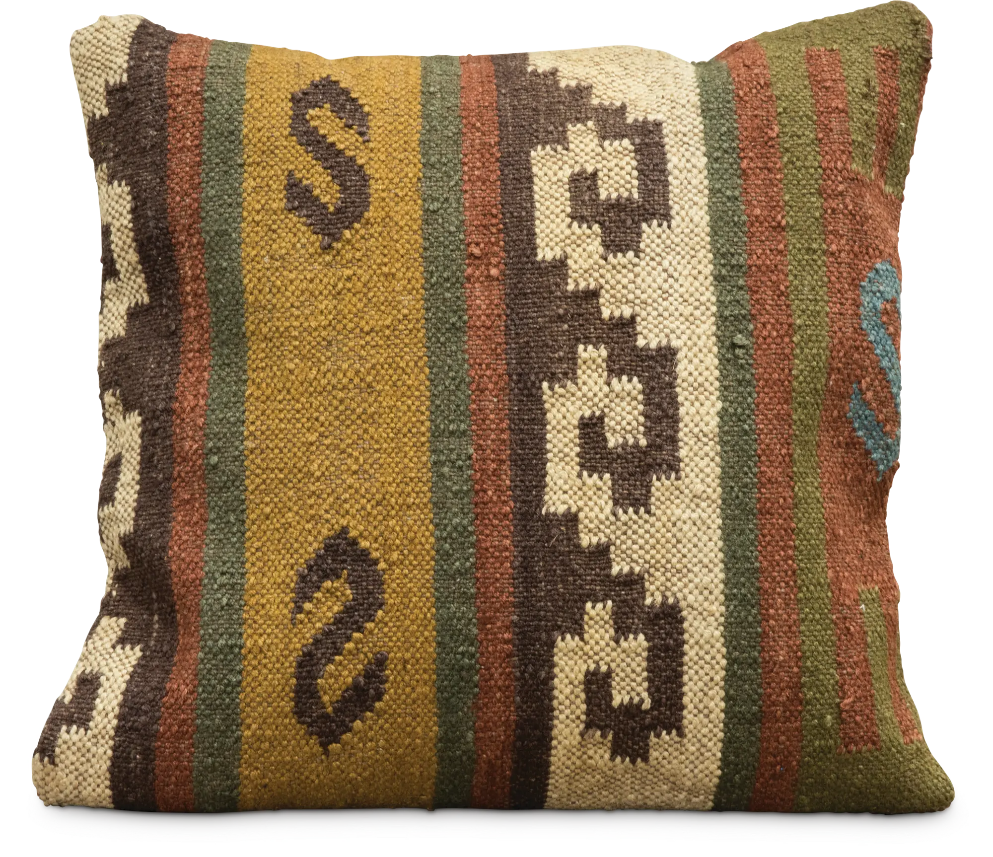 Multi Color Kilim 20 Inch Throw Pillow-1