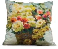 Flowers In A Basket Throw Pillow