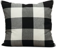 Black and White Buffalo Plaid Throw Pillow