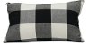 Black and White Buffalo Plaid Rectangle Throw Pillow