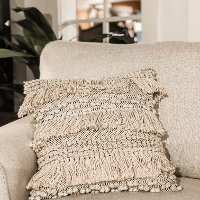 Neutral Moroccan Style Throw Pillow-2