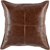 Kona Brown Pieced Leather Throw Pillow
