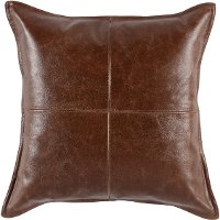 Kona Brown Pieced Leather Throw Pillow