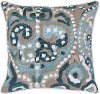 Mina Mallard Green and Multi Color Linen Throw Pillow