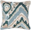 Clearance Cece Mallard Green and Multi Color Linen Throw Pillow