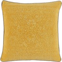 Squash Yellow Throw Pillow with Flax Linen Piping