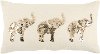 White and Champagne Sequin Elephants Throw Pillow
