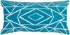 Peacock Blue Throw Pillow with Geometric Shapes
