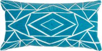 Peacock Blue Throw Pillow with Geometric Shapes