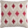 Natural and Red Textured 20 Inch Throw Pillow