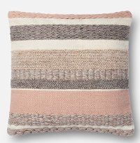 Blush Striped 22 Inch Throw Pillow